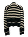 Ciao Lucia Size M Black & Cream Pima Cotton Stripe Turtleneck Sweater Black & Cream / M