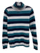 Charter Club Size XS Mixed Blues Cashmere Stripe Turtleneck Sweater Mixed Blues / XS