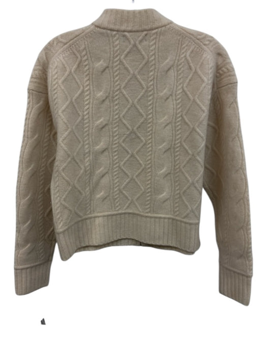J. Crew Size XS Cream Merino Wool Cable Knit Zip front Cardigan Cream / XS