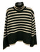 Toteme Size XS Green & Cream Wool Blend Stripe Wide Sleeves Turtleneck Sweater Green & Cream / XS