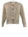 Doen Size XS Cream Wool Blend Cable Knit Round Neck Cardigan Cream / XS