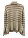 Toteme Size XS Cream & Beige Wool Blend Stripe Wide Sleeves Turtleneck Sweater Cream & Beige / XS