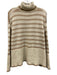Toteme Size XS Cream & Beige Wool Blend Stripe Wide Sleeves Turtleneck Sweater Cream & Beige / XS