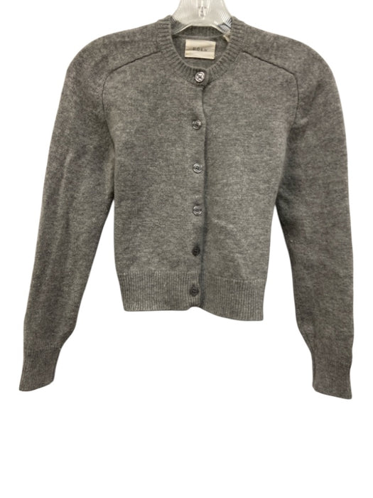 Doen Size XS Gray Wool & Cashmere Cropped Round Neck Cardigan Gray / XS