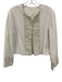 Julia Amory Size S White & Cream Tweed Detail Corduroy Round Neck Jacket White & Cream / S
