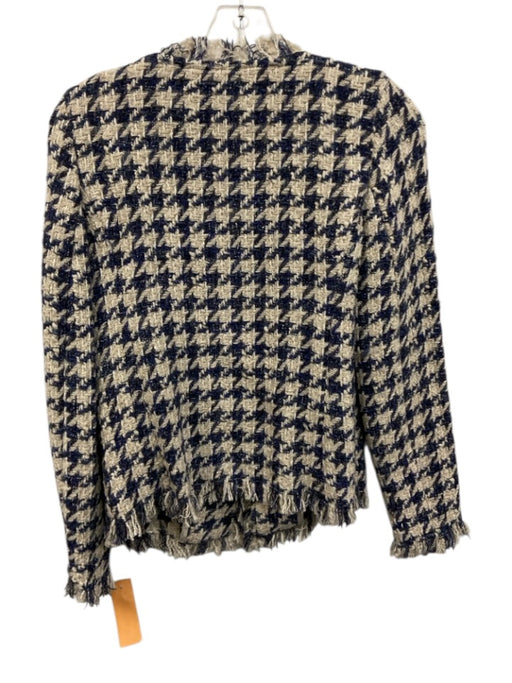 Bognar Blu Size XS/S Blue & White Wool & Cotton Tweed Houndstooth Jacket Blue & White / XS/S