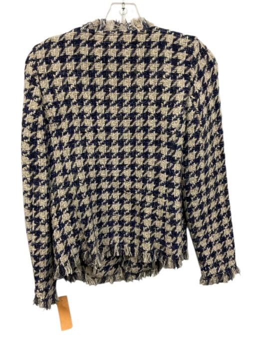 Bognar Blu Size XS/S Blue & White Wool & Cotton Tweed Houndstooth Jacket Blue & White / XS/S