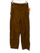 Frame Size 24 Brown Cotton High Rise Button Detail Barrel Pants Brown / 24