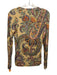 Etro Size L tan, blue, multi Viscose Blend Knot Paisley Long Sleeve Top tan, blue, multi / L
