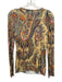 Etro Size L tan, blue, multi Viscose Blend Knot Paisley Long Sleeve Top tan, blue, multi / L