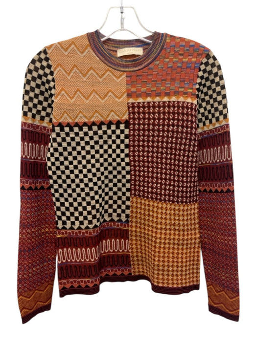 Ulla Johnson Size P / XS Red, Orange, Multi Wool Blend jacquard knit Sweater Red, Orange, Multi / P / XS
