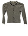 Doen Size XS Black & White Cotton Blend Long Sleeve Striped Button Front Sweater Black & White / XS
