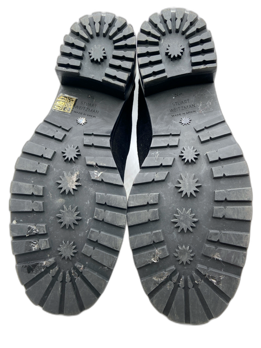 Stuart Weitzman Shoe Size 5.5 Black & Gold Leather Suede Elastic Lugg Sole Boots Black & Gold / 5.5