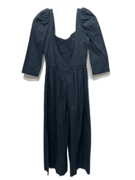 Cara Cara Size 0 Black Cotton Puff Long Sleeve Gathered Wide Leg Jumpsuit Black / 0