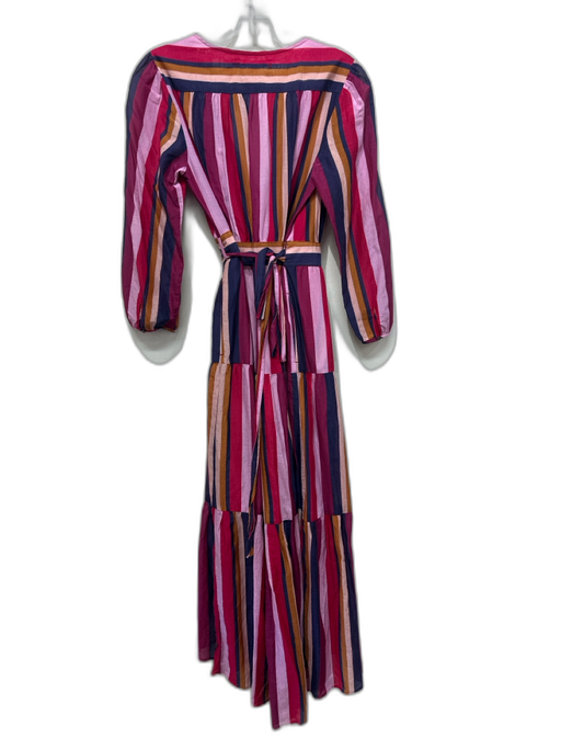 XiRENA Size Small Brown, Pink, Multi Cotton & Silk Long Sleeve Striped Dress Brown, Pink, Multi / Small