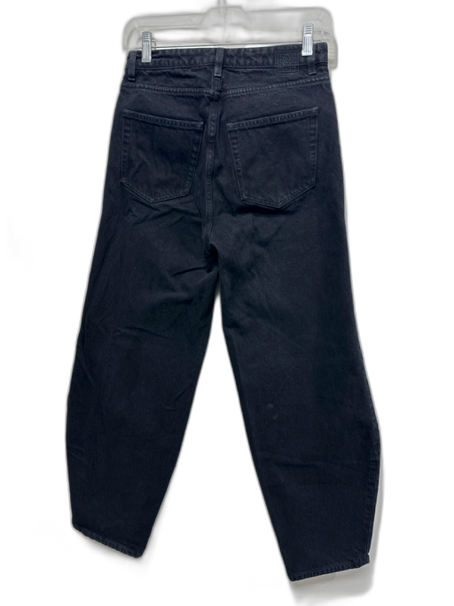 Toteme Size 25 Black Cotton Denim High Rise 5 Pocket Barrel Jeans Black / 25