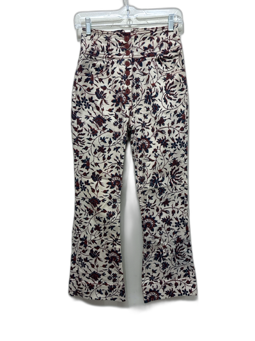 Ulla Johnson Size 4 Blue, Rust, White Cotton Denim High Rise Floral Print Jeans Blue, Rust, White / 4
