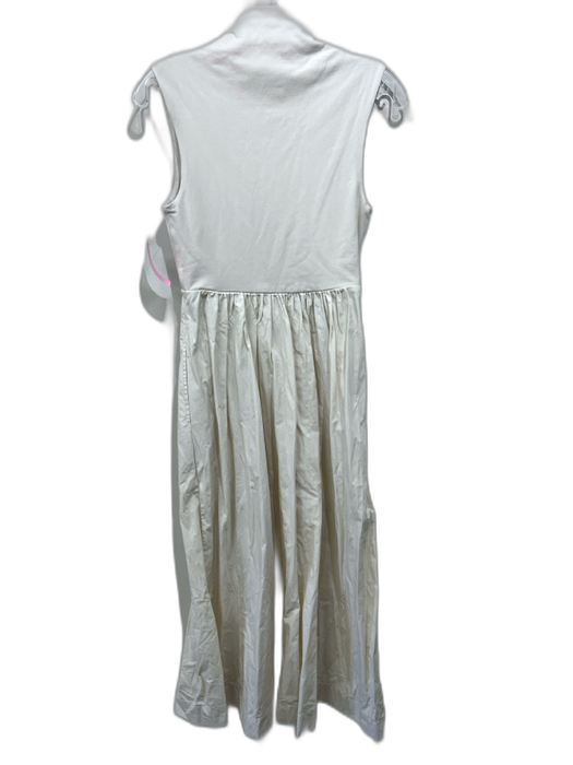 J. Crew Size XS Cream Cotton Blend Sleeveless Mock Neck Fabric Block Dress Cream / XS