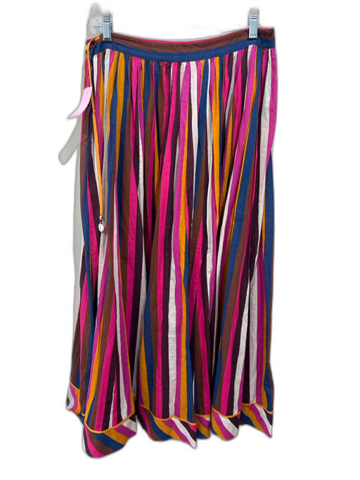 Zimmermann Size 0 Pink, Purple & Multi Cotton Striped Drawstring Waist Skirt Pink, Purple & Multi / 0