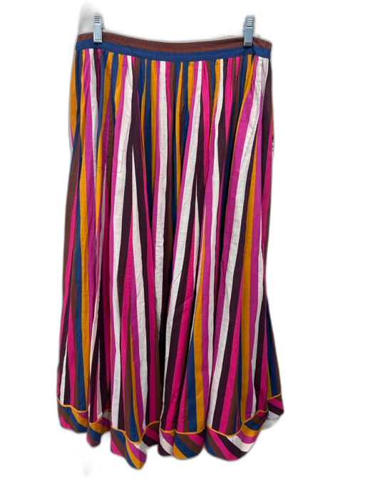 Zimmermann Size 0 Pink, Purple & Multi Cotton Striped Drawstring Waist Skirt Pink, Purple & Multi / 0