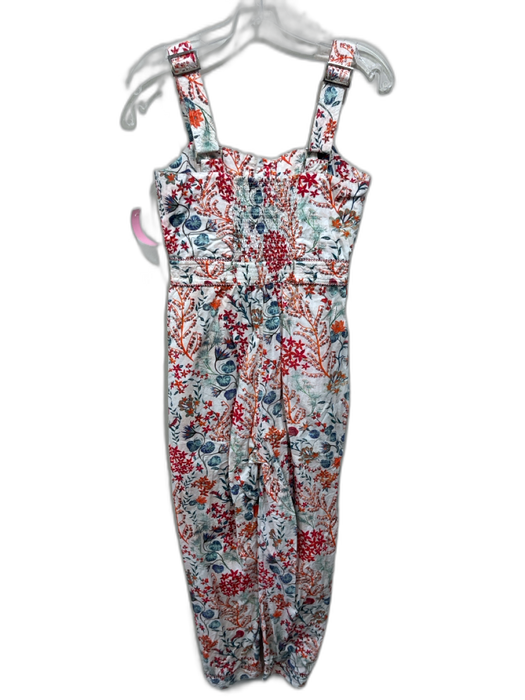 Chufy Size S White & Multi Cotton Botanical 1/2 Button Sleeveless Jumpsuit White & Multi / S