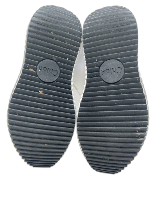 Chloe Shoe Size 36 White & Multi Textile Contrast Stitching Platform Sneakers White & Multi / 36