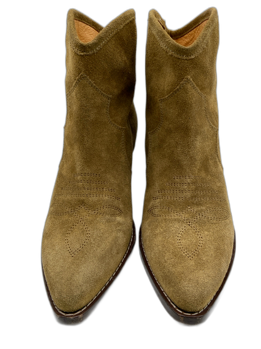 Isabel Marant Shoe Size 36 Taupe Brown Leather Suede Almond Toe Western Boots Taupe Brown / 36