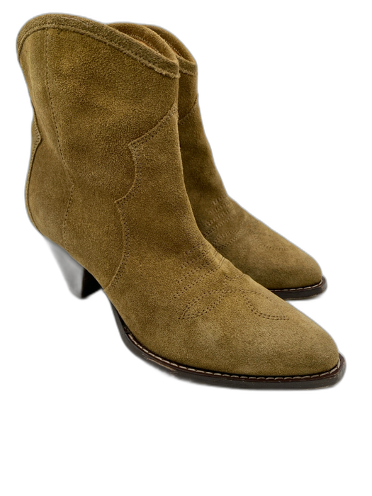 Isabel Marant Shoe Size 36 Taupe Brown Leather Suede Almond Toe Western Boots Taupe Brown / 36