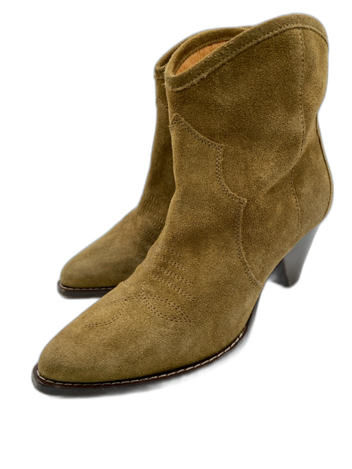 Isabel Marant Shoe Size 36 Taupe Brown Leather Suede Almond Toe Western Boots Taupe Brown / 36
