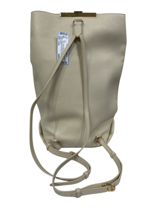 Khaite Cream White Leather Gold hardware Backpack Push Clasp Interior Pocket Bag Cream White / Large