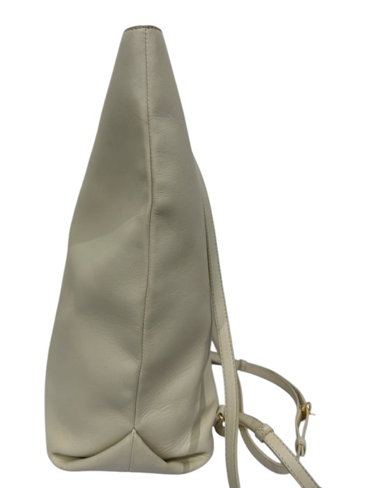 Khaite Cream White Leather Gold hardware Backpack Push Clasp Interior Pocket Bag Cream White / Large
