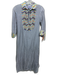 Thierry Colson Size XS Blue, Orange & Multi Cotton & Silk Chevron Collar Dress Blue, Orange & Multi / XS
