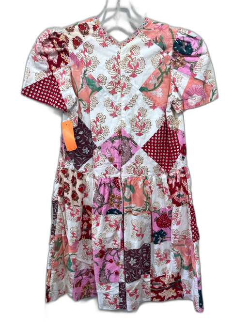 Alix of Bohemia Size XS White, Red, Multi Cotton Short Sleeve Patchwork Dress White, Red, Multi / XS
