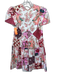 Alix of Bohemia Size XS White, Red, Multi Cotton Short Sleeve Patchwork Dress White, Red, Multi / XS
