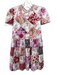 Alix of Bohemia Size XS White, Red, Multi Cotton Short Sleeve Patchwork Dress White, Red, Multi / XS