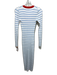 Staud Size S White, Red & Blue Viscose & Nylon Rib Knit Striped Dress White, Red & Blue / S