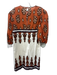 Johanna Ortiz Size s / 4 Orange, White & Brown Cotton Abstract Print Dress Orange, White & Brown / s / 4