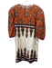 Johanna Ortiz Size s / 4 Orange, White & Brown Cotton Abstract Print Dress Orange, White & Brown / s / 4