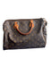 Louis Vuitton Brown & Tan Coated Canvas Leather Handles Top Zip Monogram Bag Brown & Tan / Medium