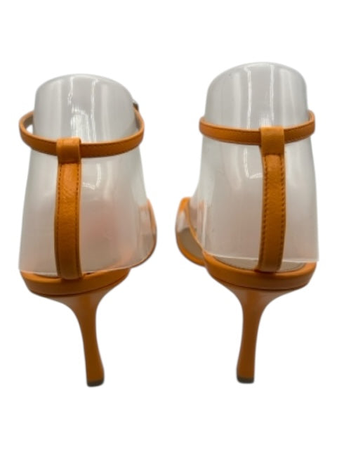 Bottega Veneta Shoe Size 38.5 Orange Leather Square Toe Thong Sandals Orange / 38.5