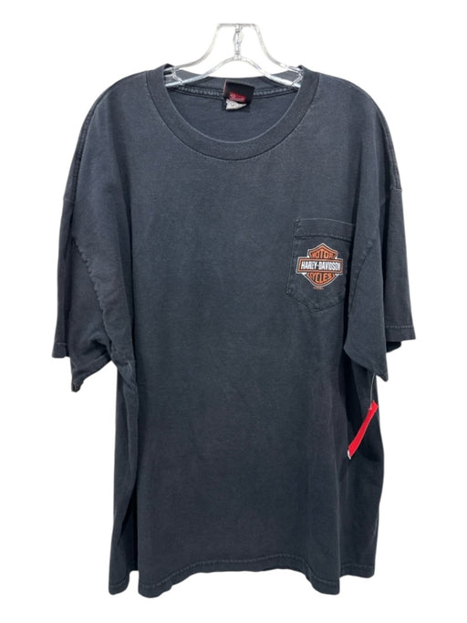 Harley Davidson Size XXL Black, Orange, White Cotton Graphic Men's Short Sleeve Black, Orange, White / XXL