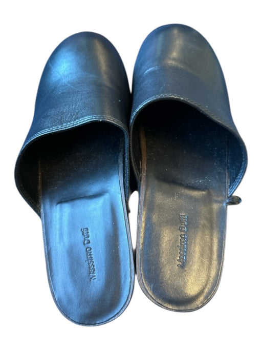 Massimo Dutti Shoe Size 38 Black Leather Kitten Heel Clogs Black / 38