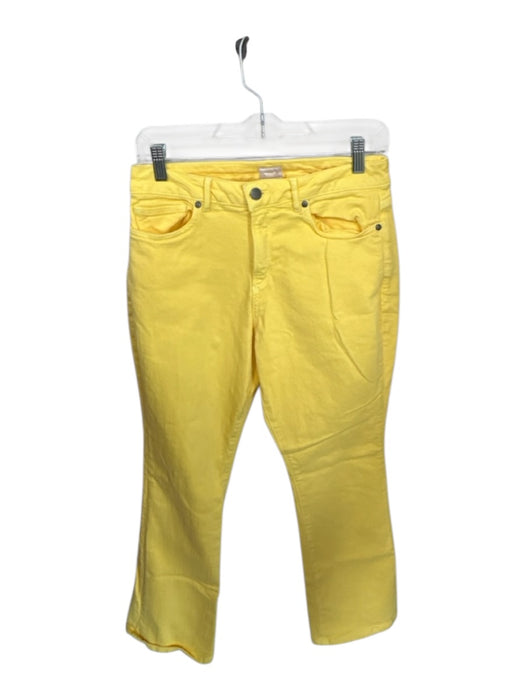 Ann Mashburn Size 28 Canary Yellow Cotton Blend High Waist Wide Leg Jeans Canary Yellow / 28