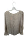 Size L Taupe & Gray Silk Long Sleeve Half Moon Top Taupe & Gray / L