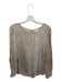 Size L Taupe & Gray Silk Long Sleeve Half Moon Top Taupe & Gray / L