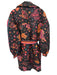 Farm Rio Size S Black & Orange Polyester Animal Quilted Puffer Full Length Coat Black & Orange / S