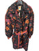 Farm Rio Size S Black & Orange Polyester Animal Quilted Puffer Full Length Coat Black & Orange / S
