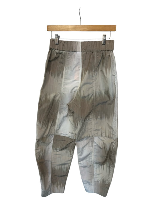 Ganni Size 36 Taupe & Cream Polyester Blend Elastic Waist Balloon Leg Pants Taupe & Cream / 36