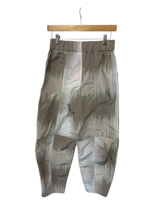 Ganni Size 36 Taupe & Cream Polyester Blend Elastic Waist Balloon Leg Pants Taupe & Cream / 36