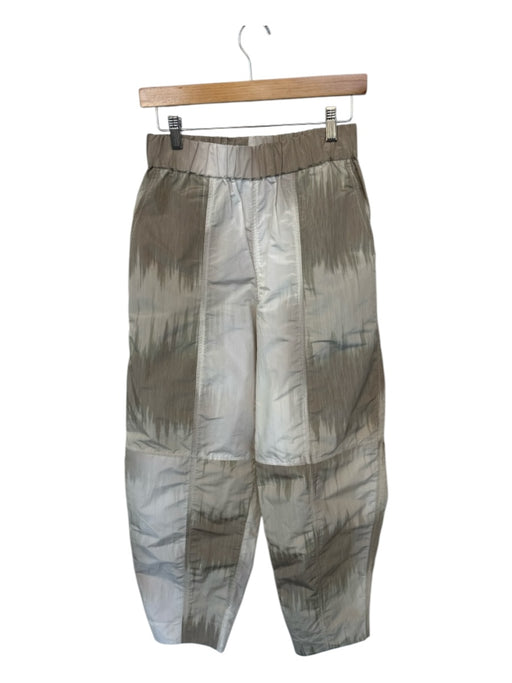 Ganni Size 36 Taupe & Cream Polyester Blend Elastic Waist Balloon Leg Pants Taupe & Cream / 36